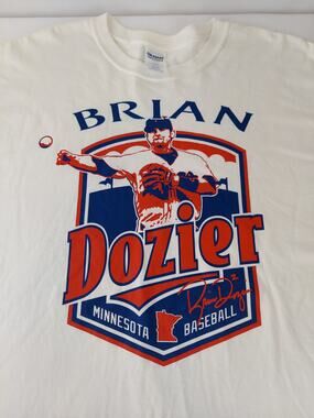 Minnesota Twins Brian Dozier Men's Graphic Printed White Basebal T-Shirt XL